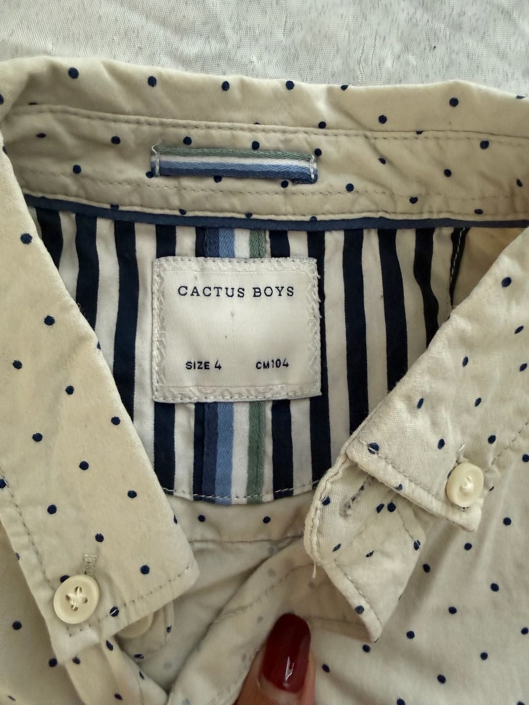 Cactus Boys Polka Dot Short Sleeve Shirt Size 4 2