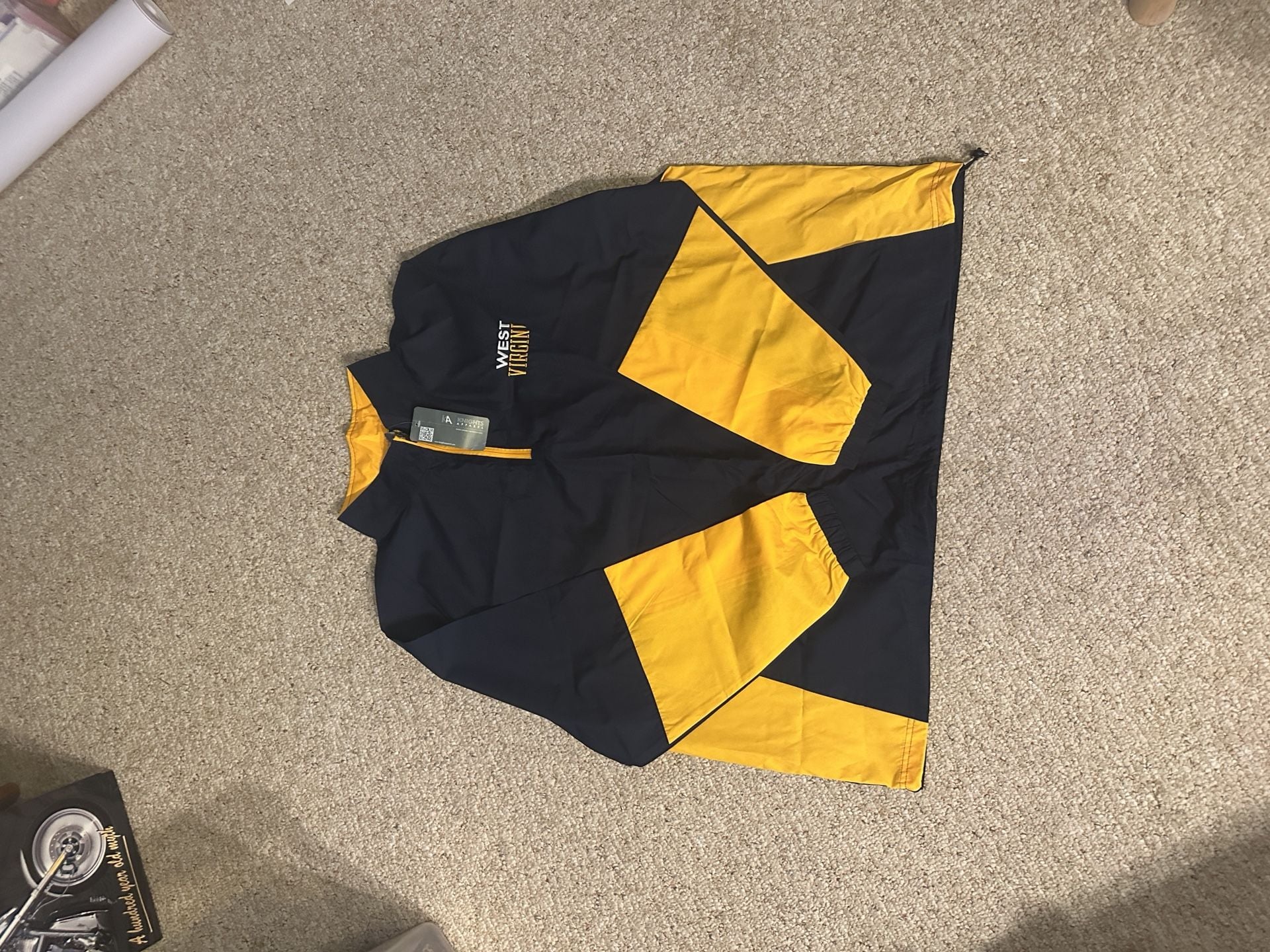 Knights Apparel West Virginia Jacket Size 2XL/2XG Navy Gold Windbreaker 2