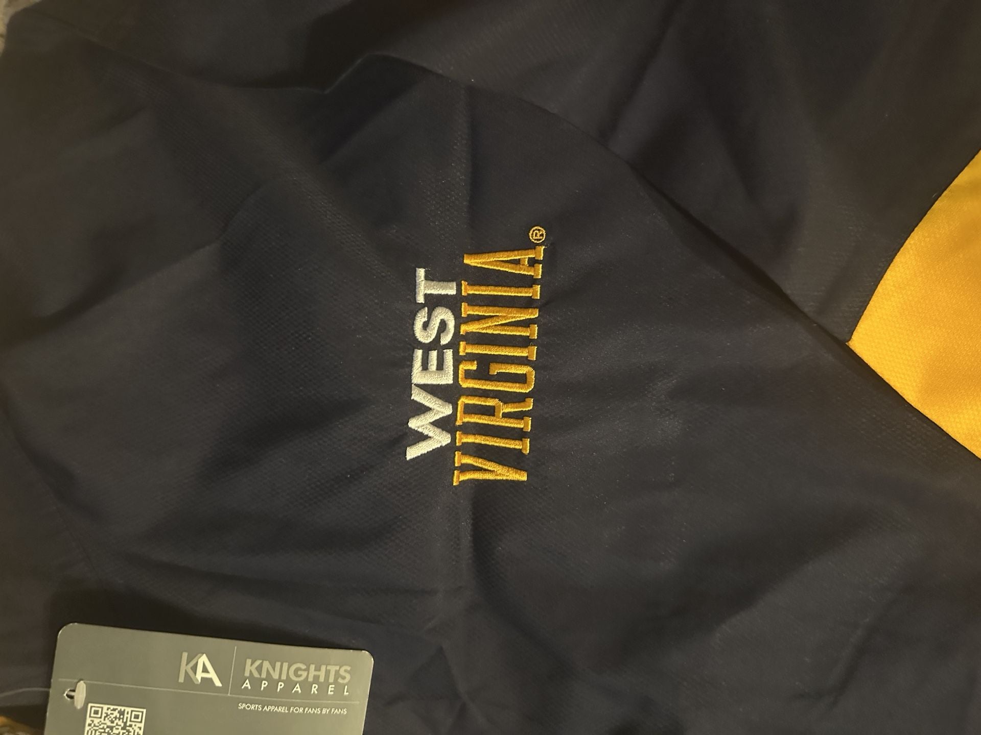 Knights Apparel West Virginia Jacket Size 2XL/2XG Navy Gold Windbreaker 4