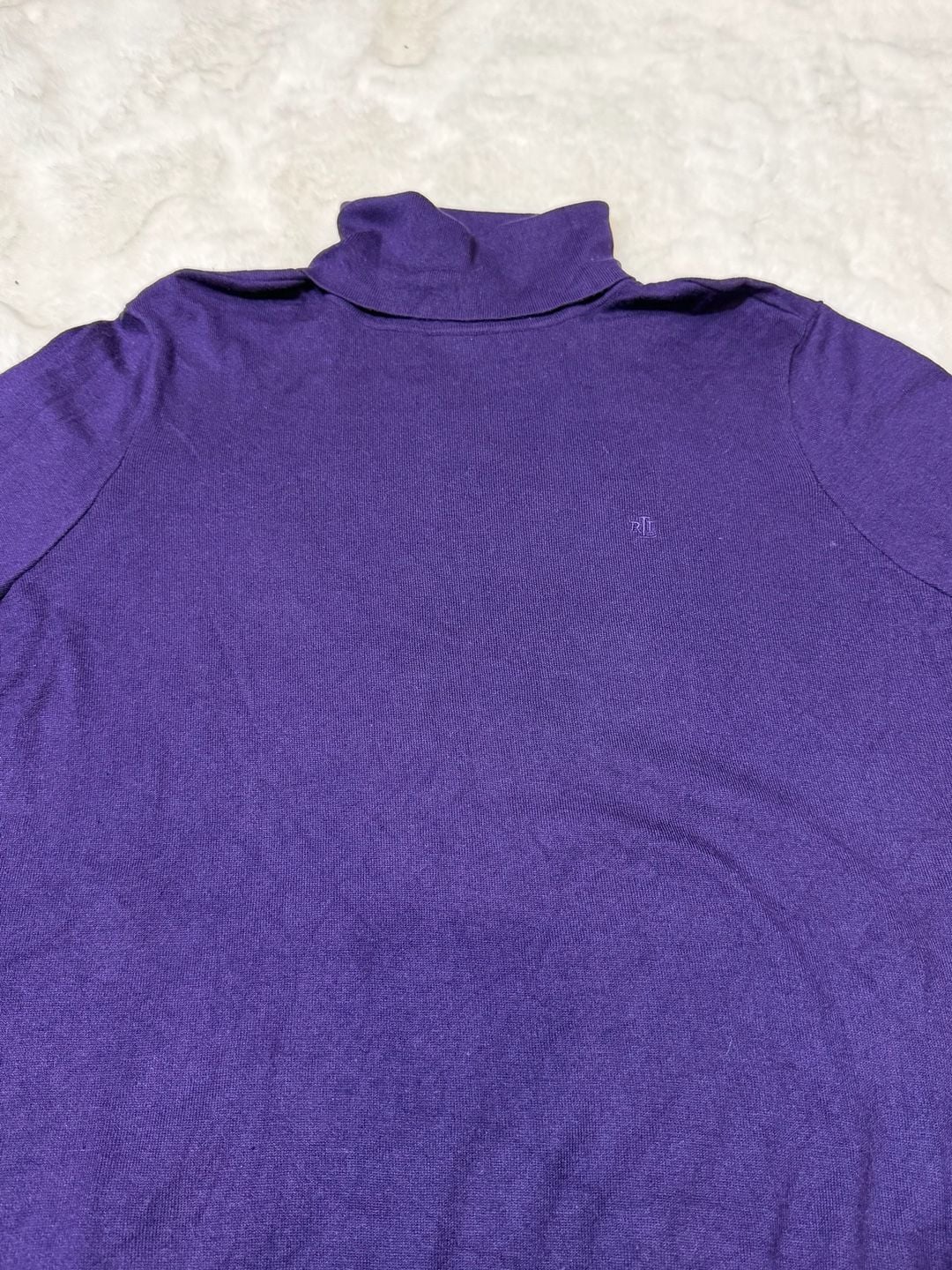Lauren Ralph Lauren Turtleneck Sweater Size L Purple Silk Blend 3