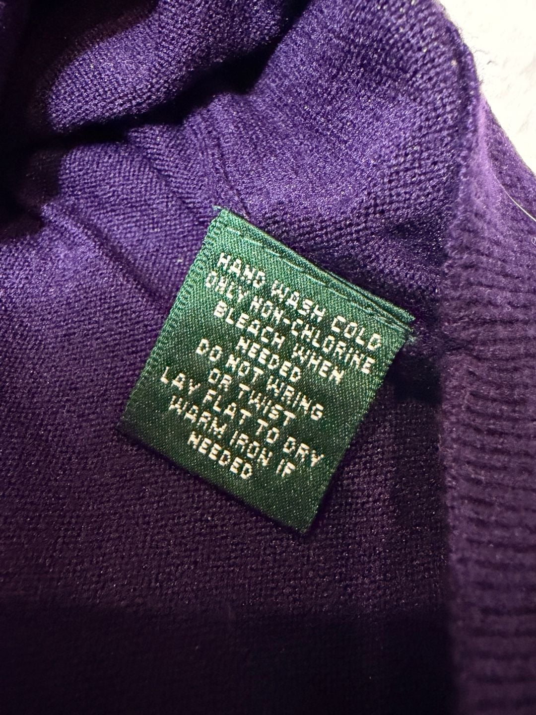 Lauren Ralph Lauren Turtleneck Sweater Size L Purple Silk Blend 4