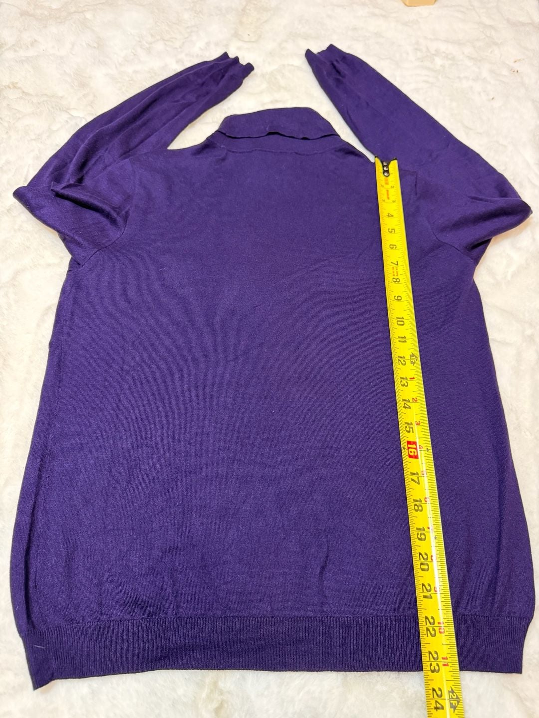 Lauren Ralph Lauren Turtleneck Sweater Size L Purple Silk Blend 8