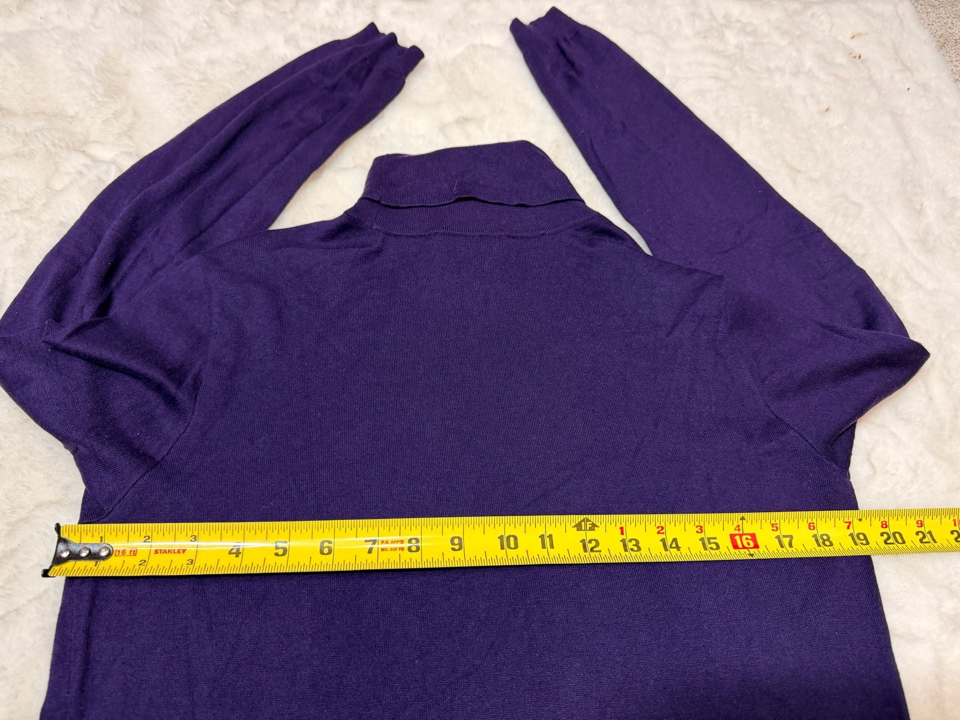 Lauren Ralph Lauren Turtleneck Sweater Size L Purple Silk Blend 9
