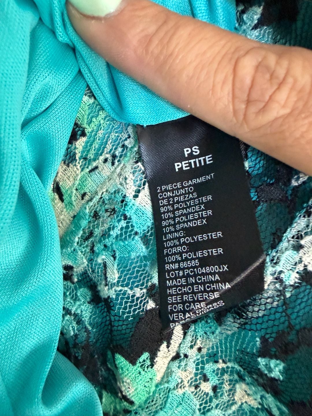 Perceptions Petite Dress Size PS Blue Floral Lace Sleeveless 5