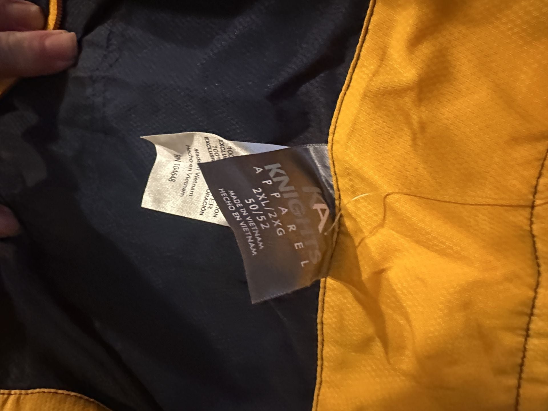 Knights Apparel West Virginia Jacket Size 2XL/2XG Navy Gold Windbreaker 6