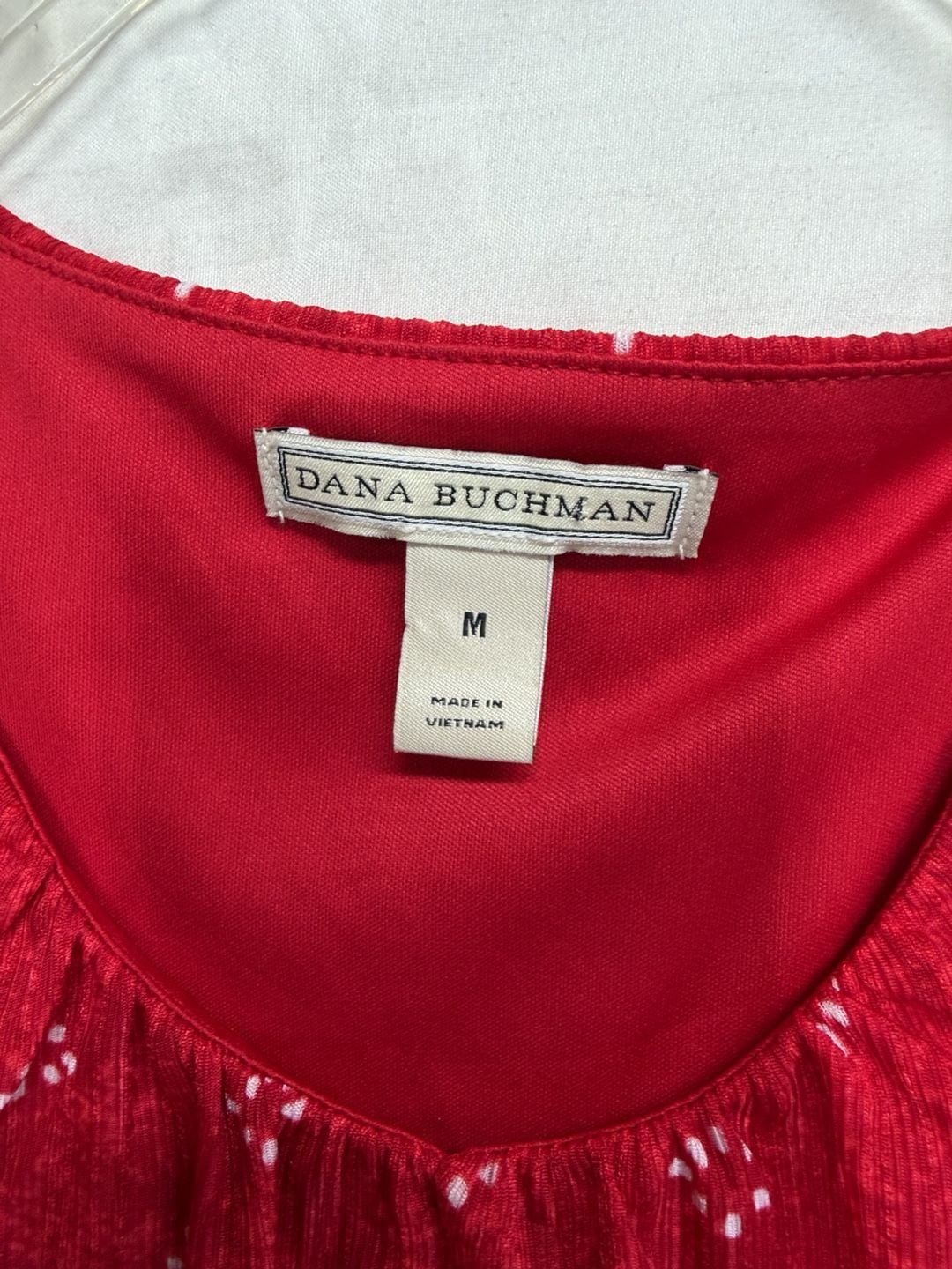 Dana Buchman Dress Size M Red Printed Sleeveless Maxi 3