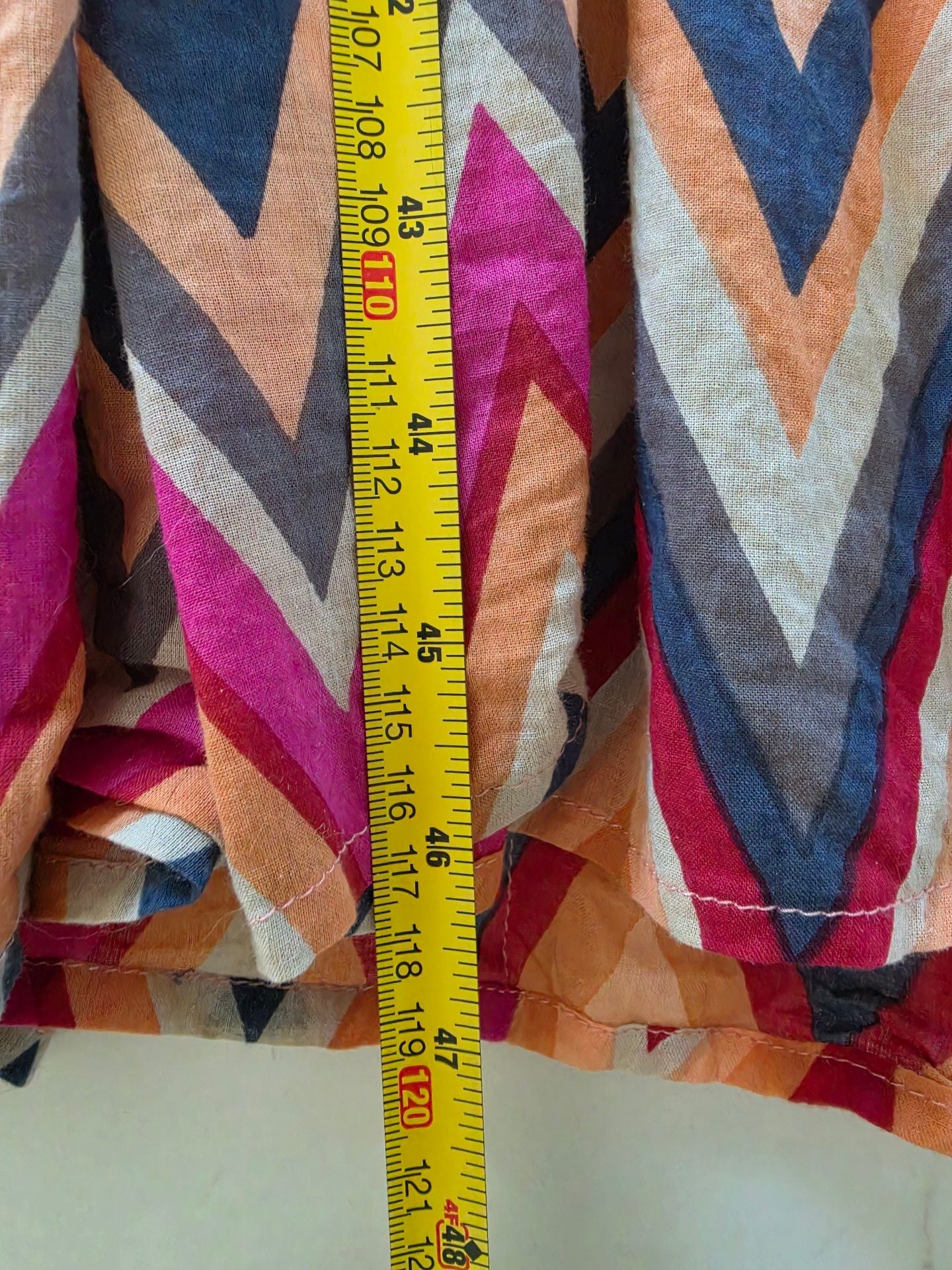 Olivia James The Label Midi Dress Size M Chevron Cotton 7