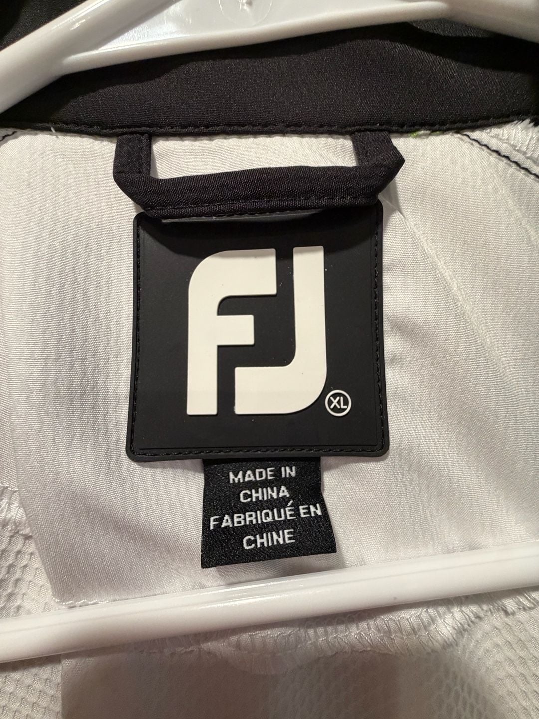 FootJoy FJ Short Sleeve Pullover Jacket Size XL White Black Green 3