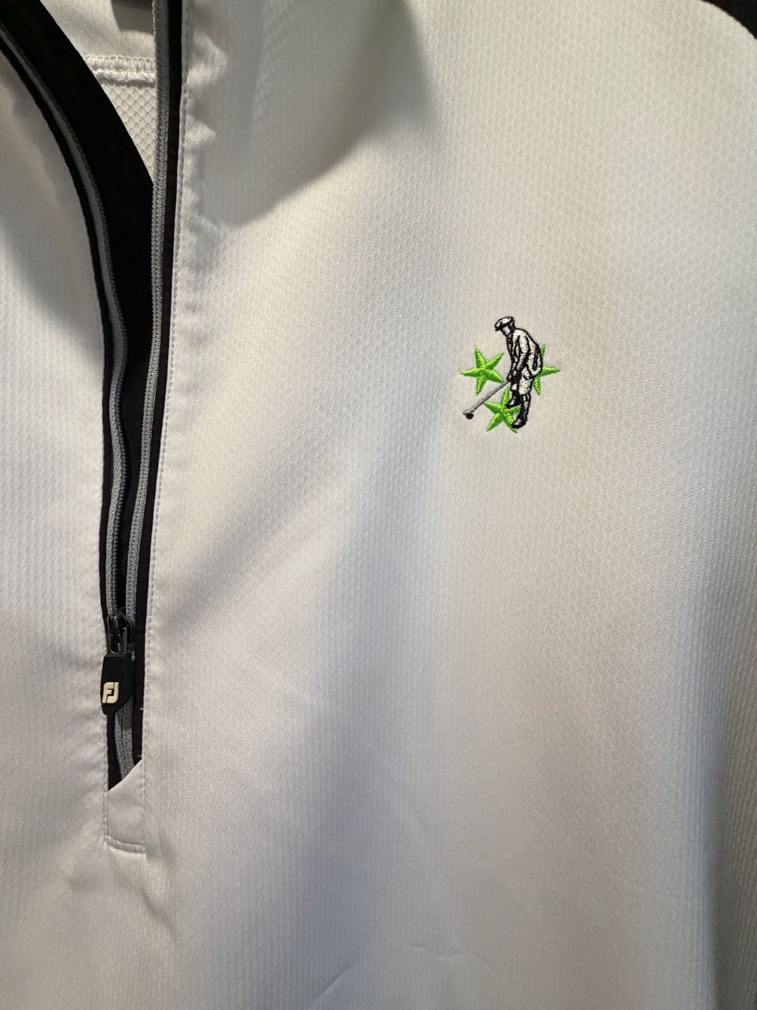 FootJoy FJ Short Sleeve Pullover Jacket Size XL White Black Green 5