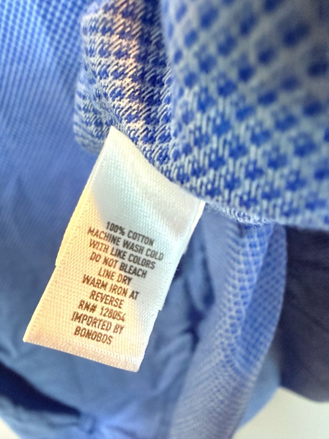 Bonobos Stretch Dress Shirt Size XXL Blue Micro Pattern Slim Fit 5