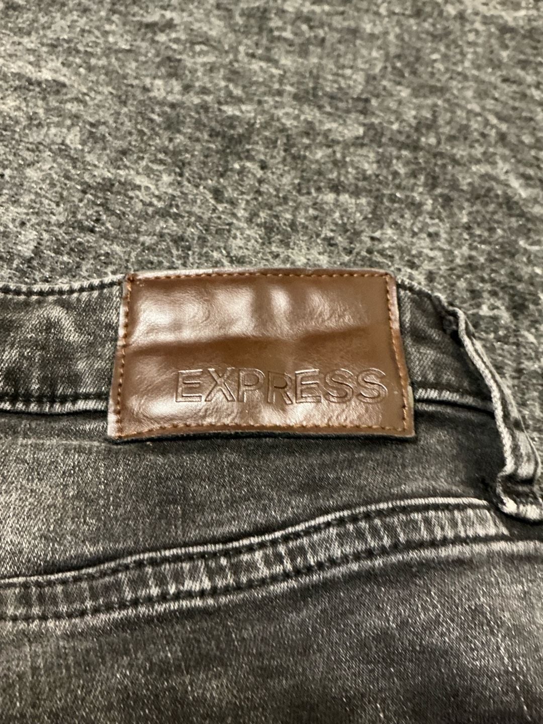 Express Distressed Denim Shorts Mens Size 34 Black Acid Wash 9