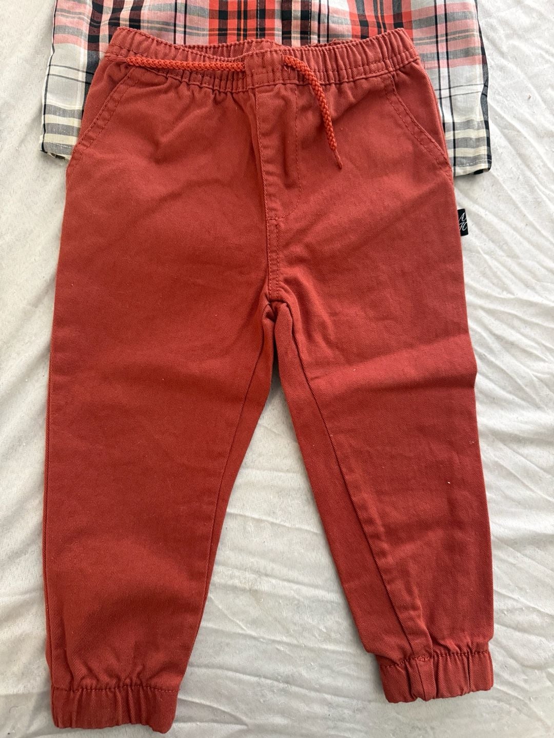 American Hawk Plaid Shirt & Pants Set Size 3T 2