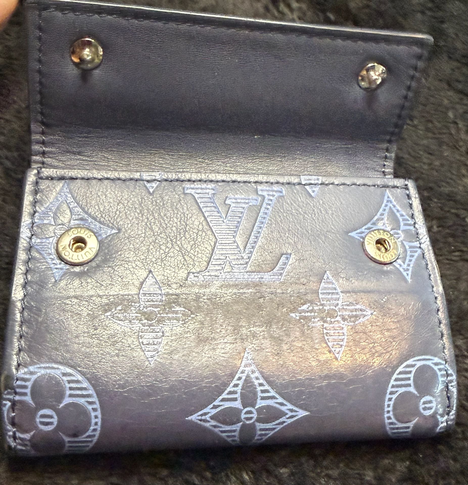 Louis Vuitton Monogram Rayures Key Holder Wallet Silver 4