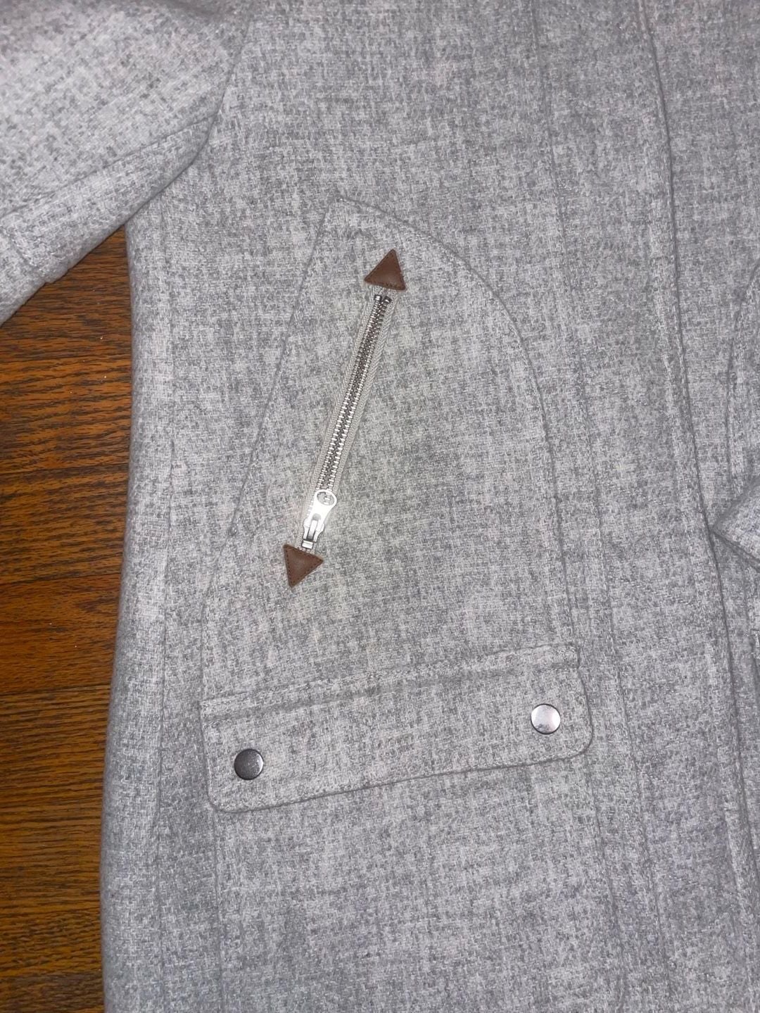 J.Crew Italian Stadium Cloth Hooded Parka Size 0P Gray 3