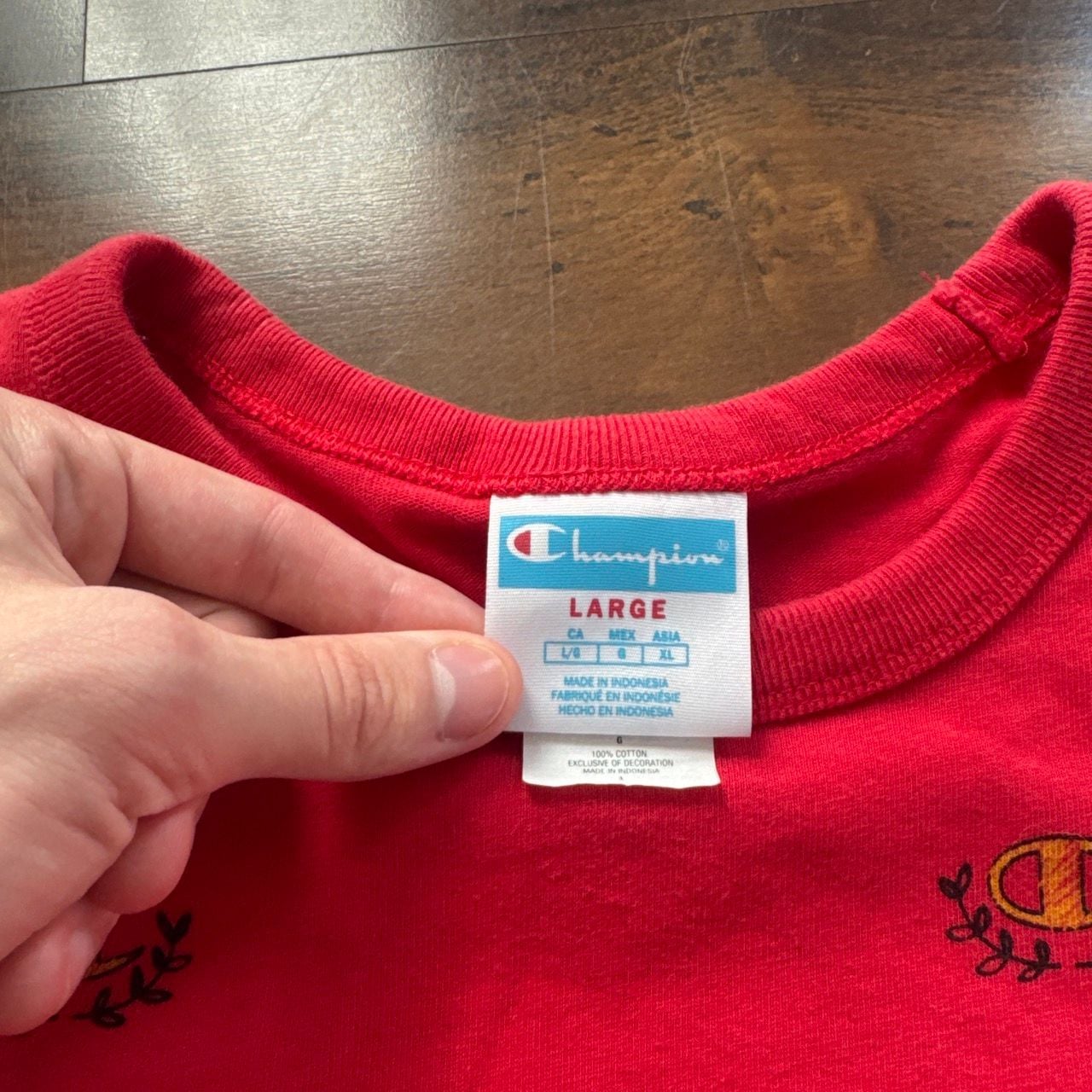 Champion Colorblock Embroidered Logo T-Shirt Size Large 3