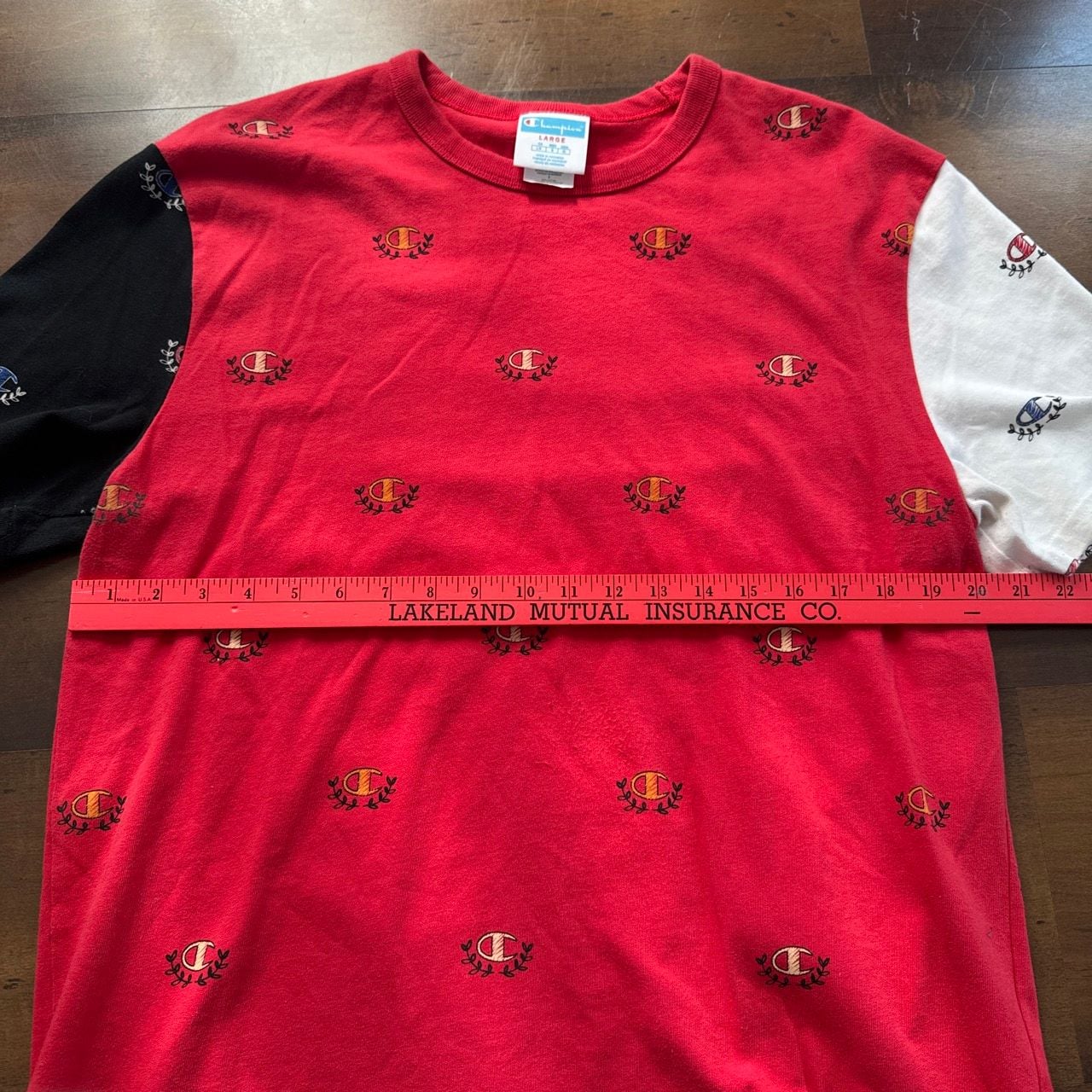 Champion Colorblock Embroidered Logo T-Shirt Size Large 5