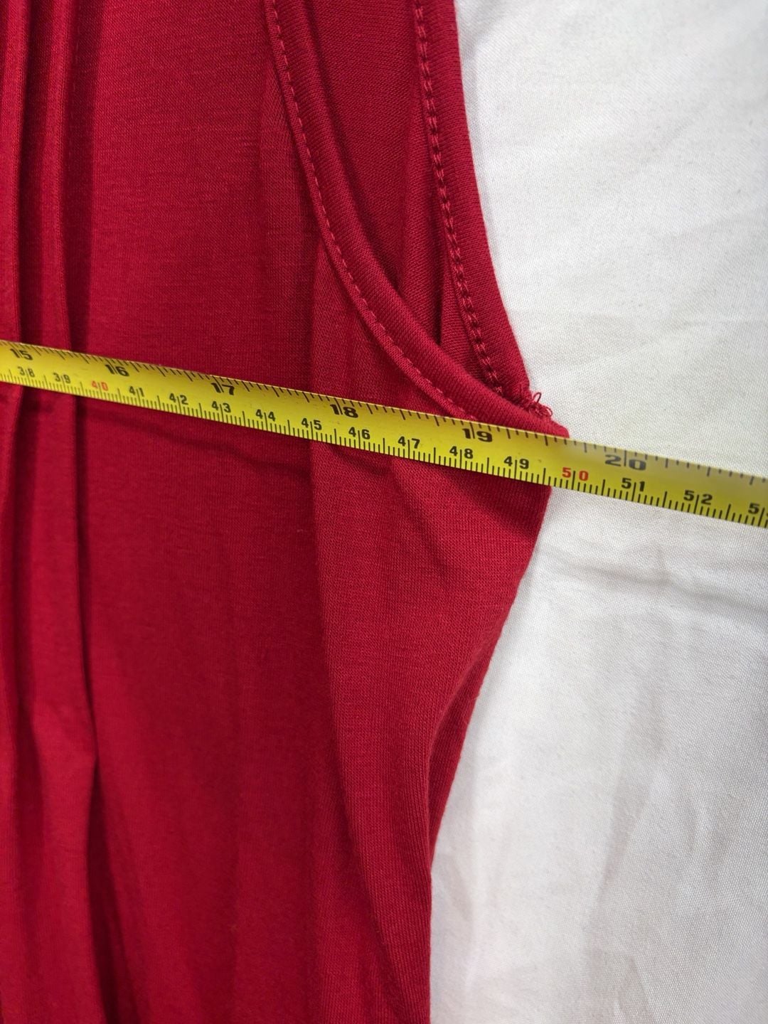Red Sleeveless Tie Front Top Size L 5