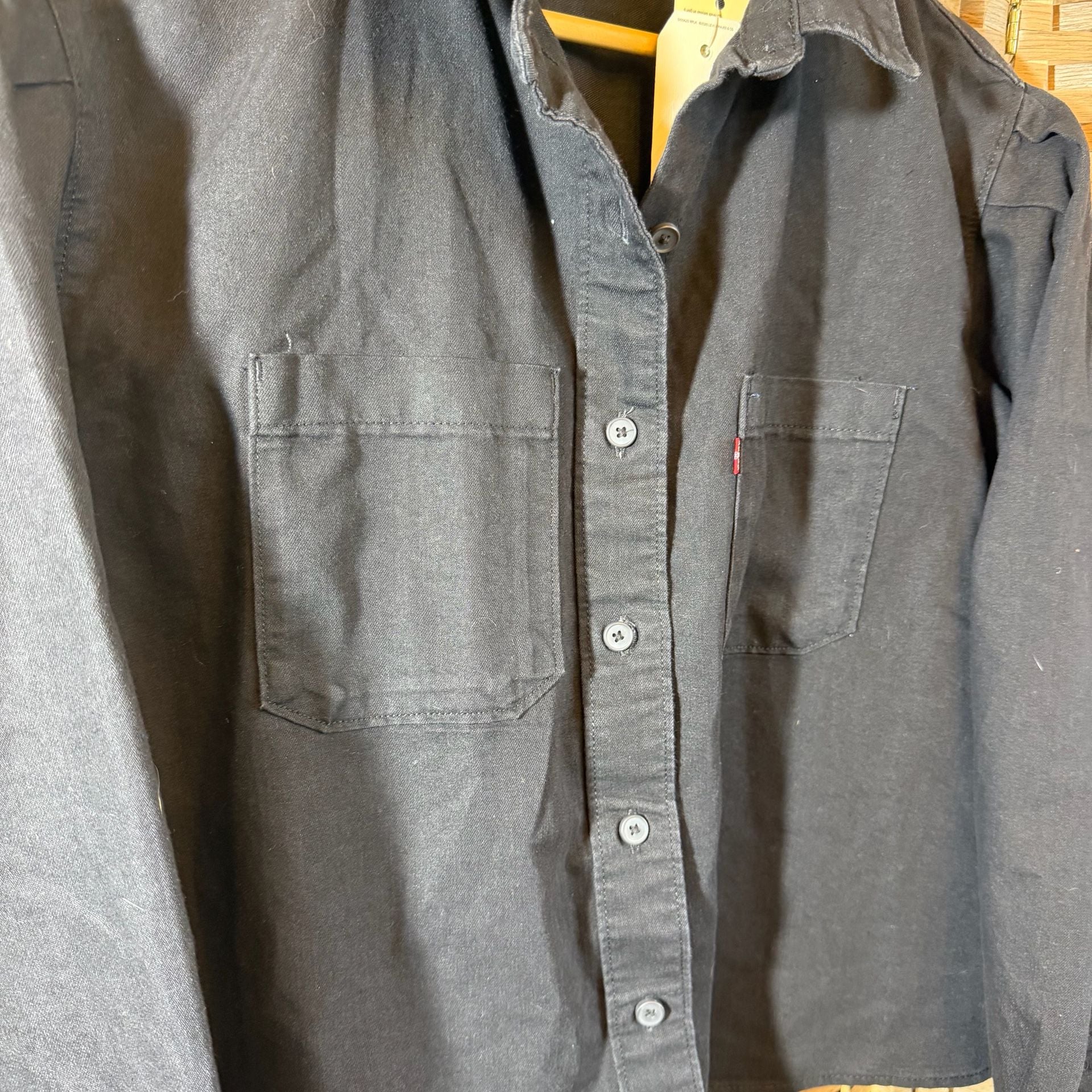 Levi's Long Sleeve Button Up Women Shirt Size M Black Cotton Blend 3
