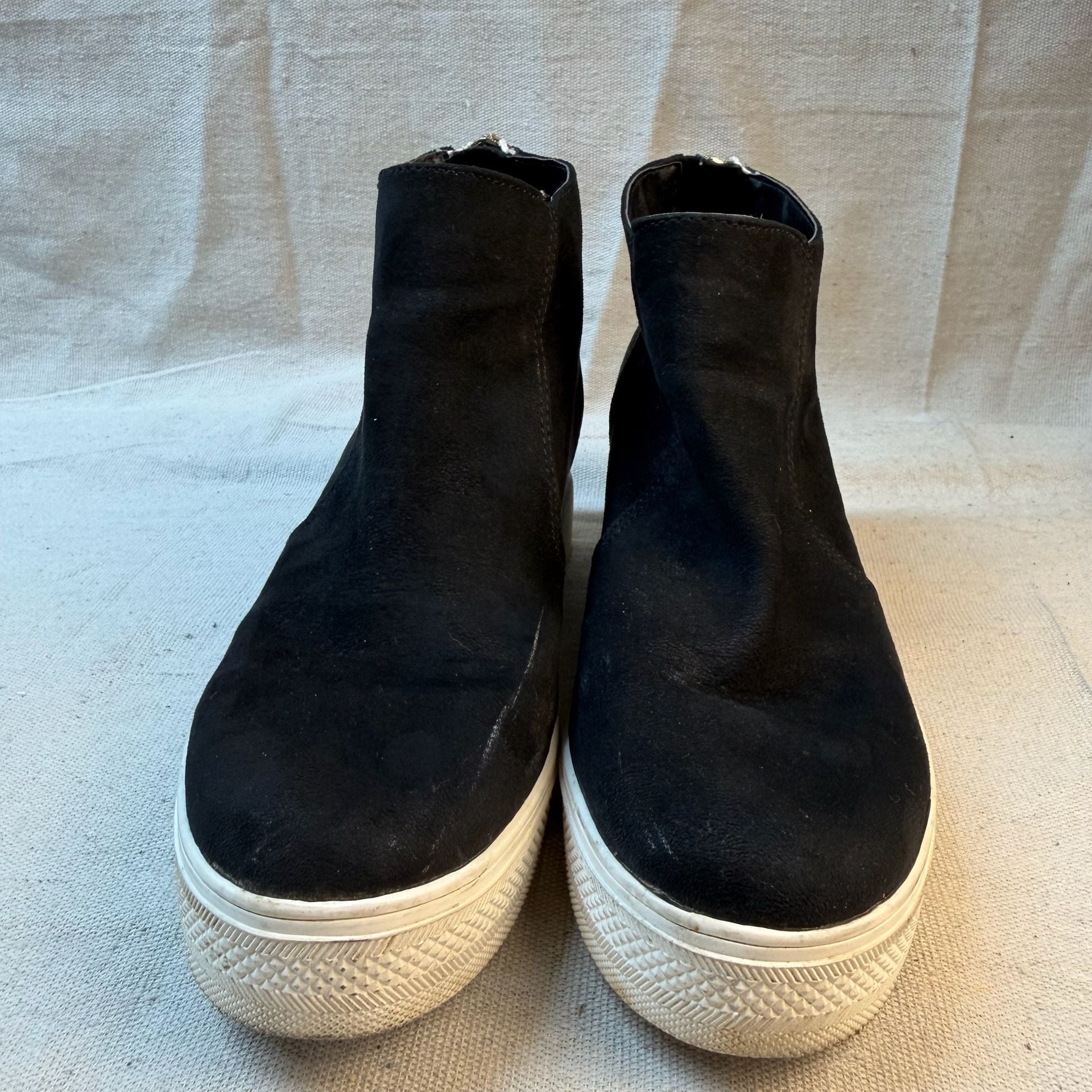 Steve Madden Wedge Sneakers Black Suede Size 8 3