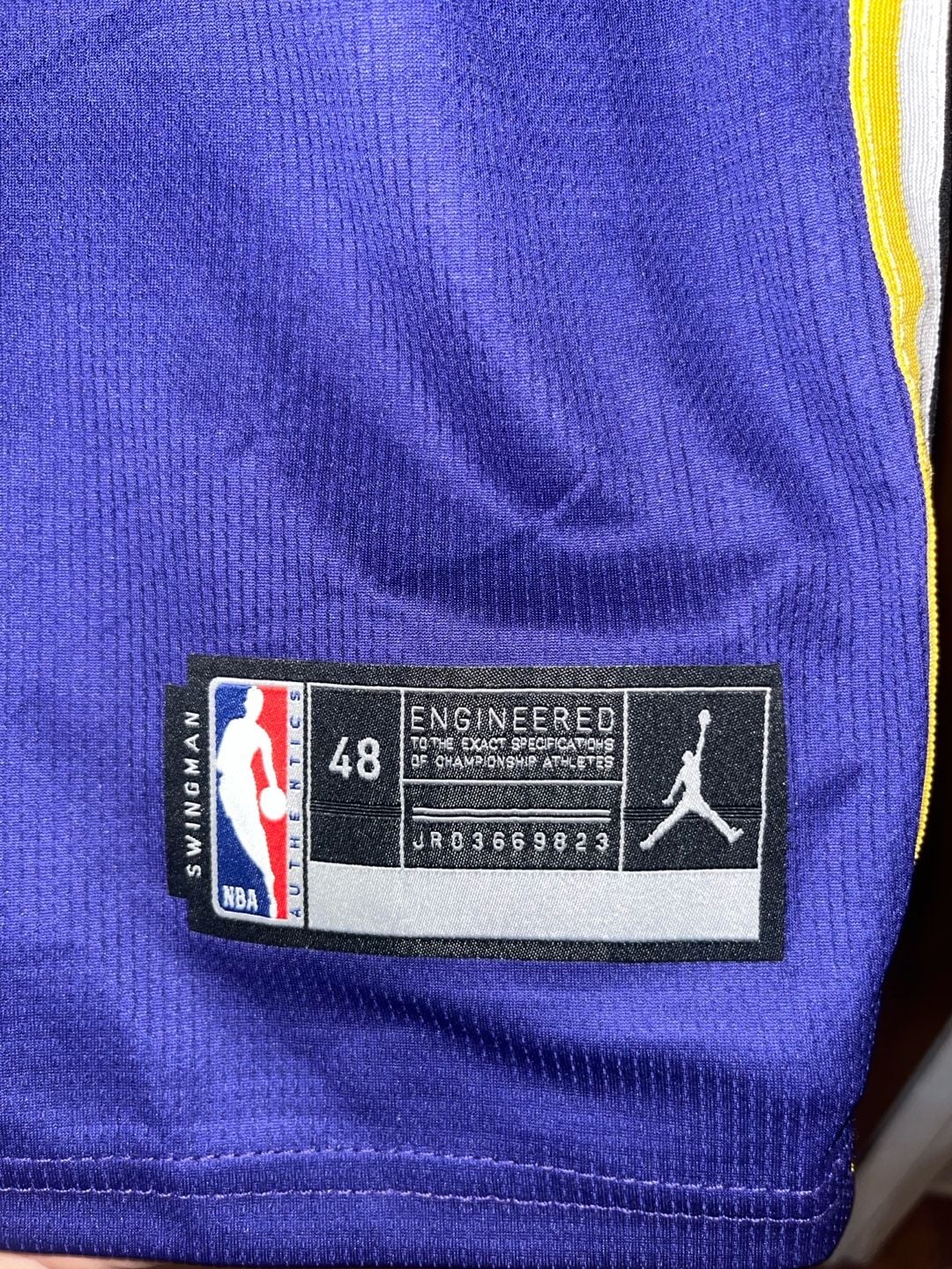 Jordan LA Lakers Kobe Bryant 24 Jersey Size 48 3