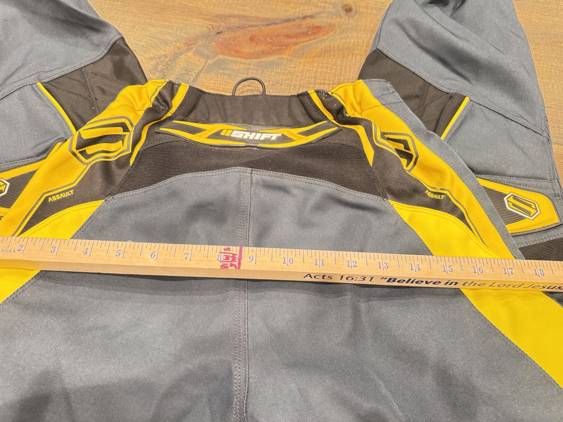 Shift Racing Assault Motocross Pants Gray Yellow Size 28 18