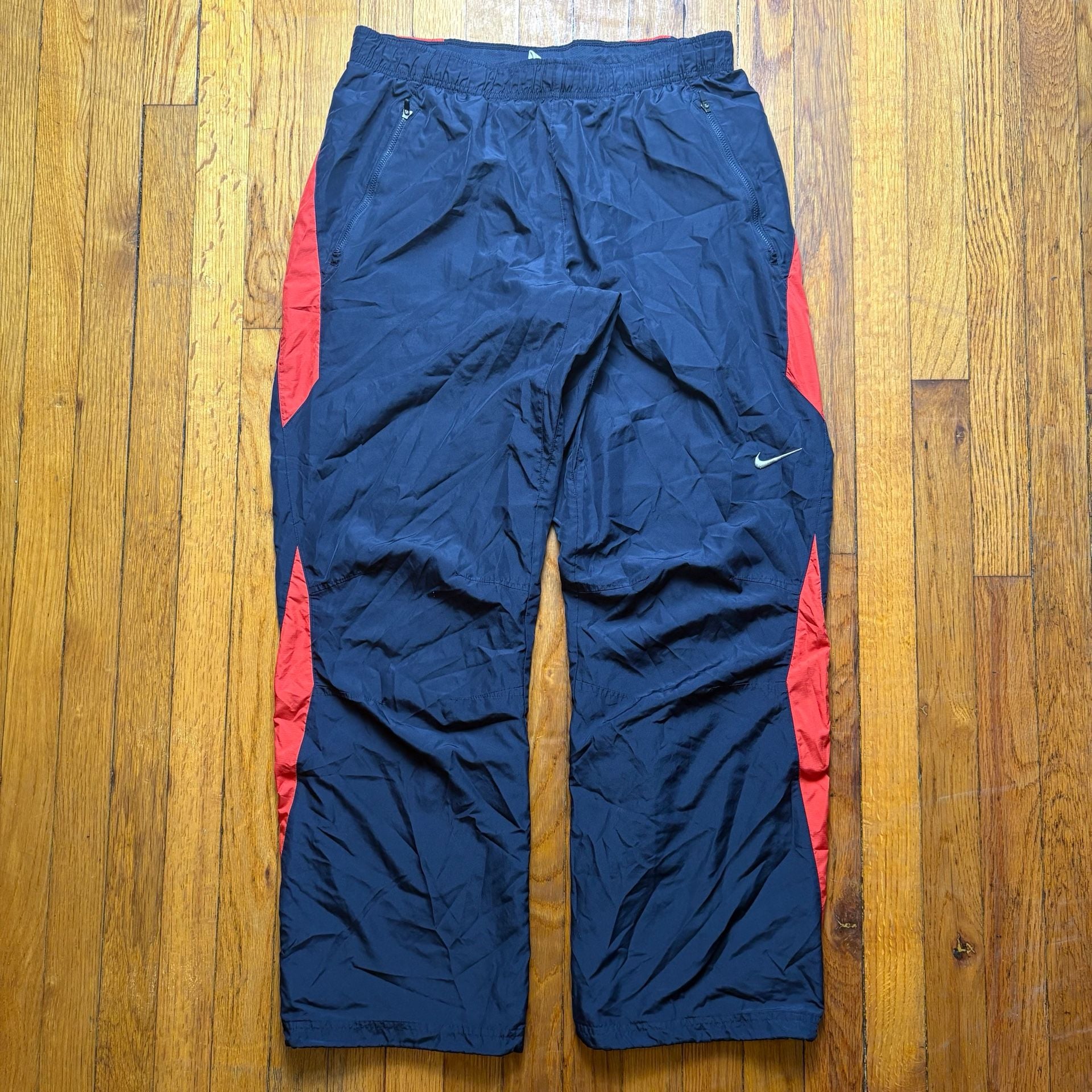 Nike Track Pants Navy Red Nylon Windbreaker Joggers Size XXL 2