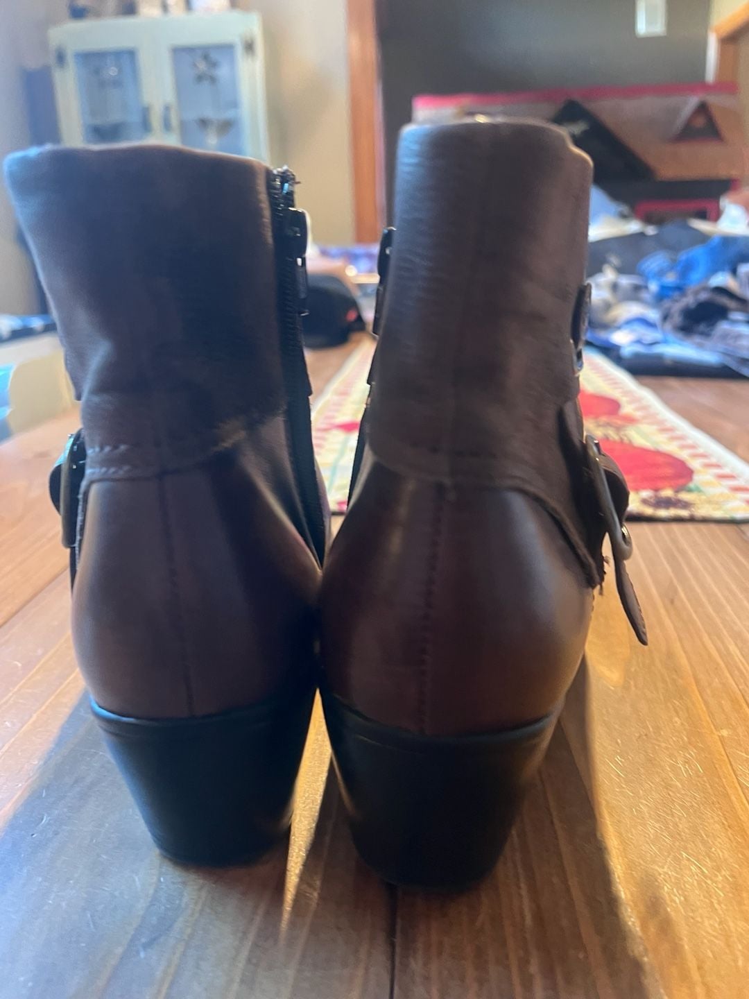 Clarks Brown Leather Ankle Booties 5