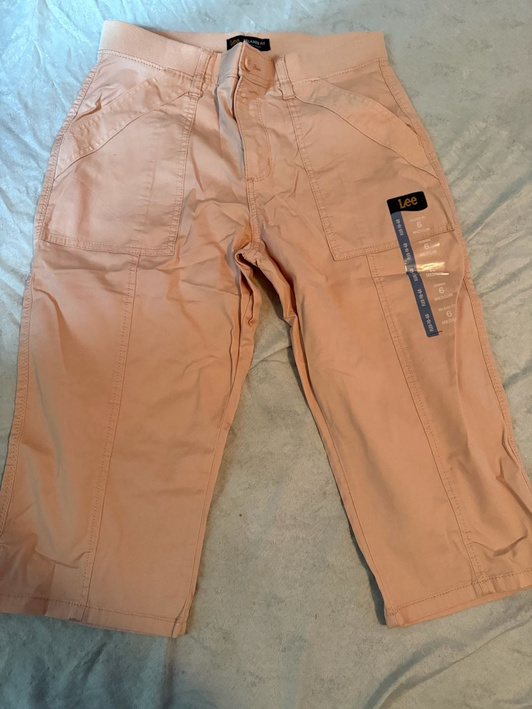 Lee Relaxed Fit Crop Pants Size 6 Pink 1