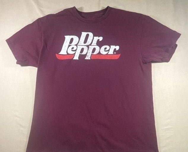Dr Pepper Men's Distressed T-Shirt Established 1885 Short Sleeve Maroon Large 2