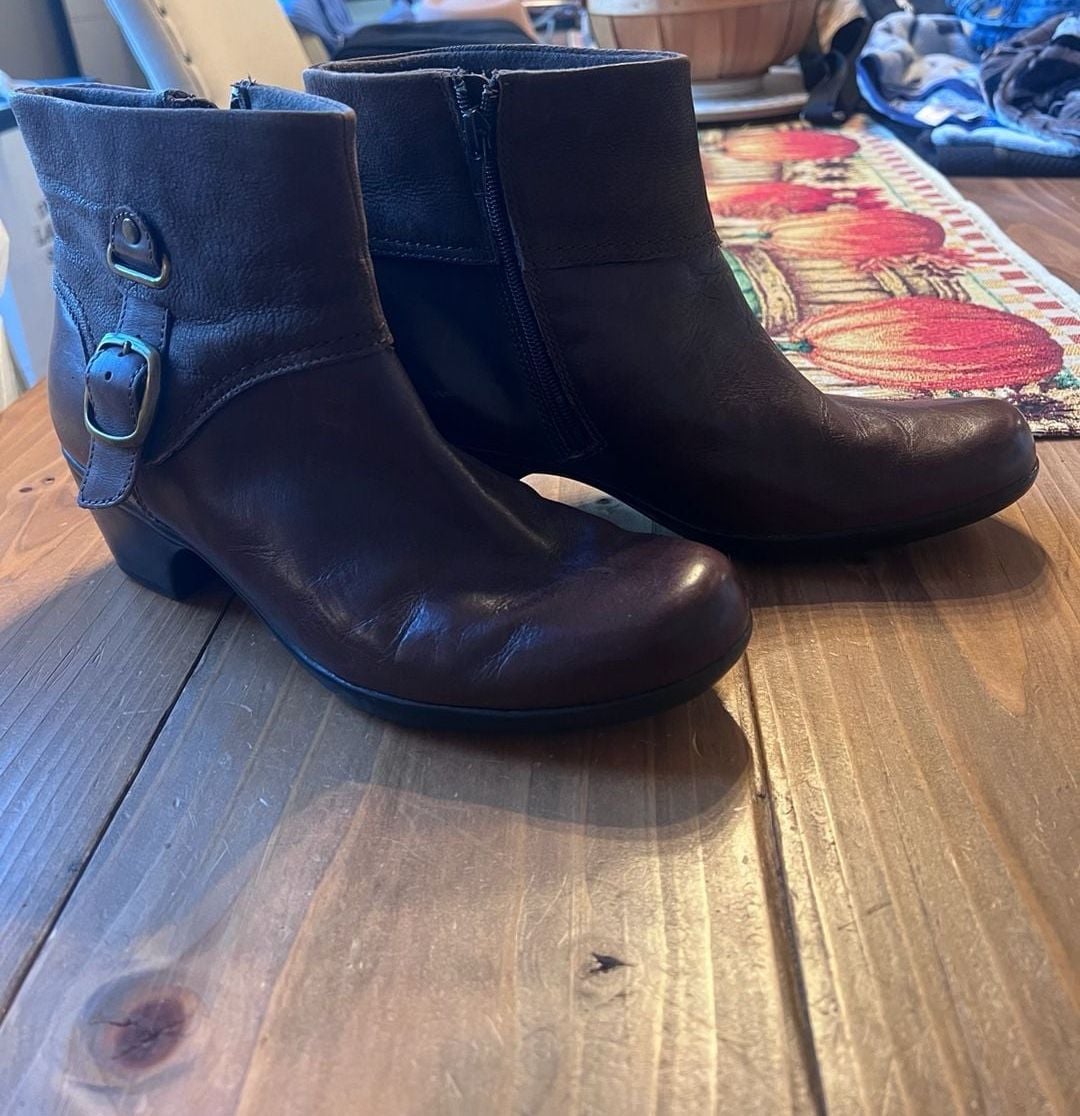 Clarks Brown Leather Ankle Booties 3