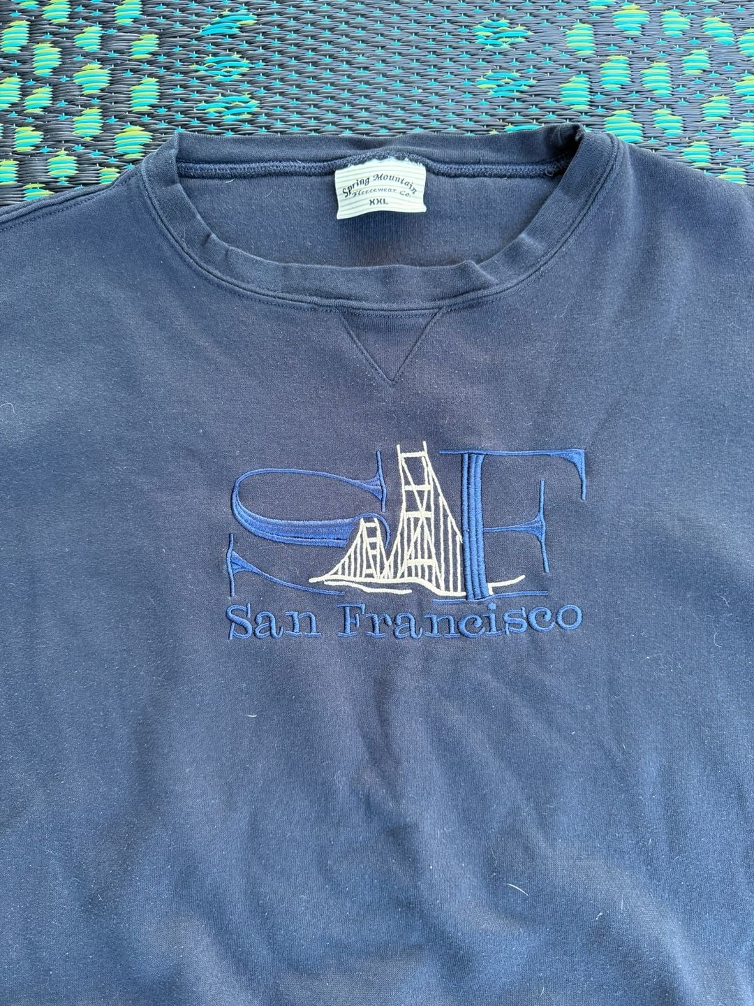 Spring Mountain San Francisco Sweatshirt Size XXL Blue Embroidered Vintage 3