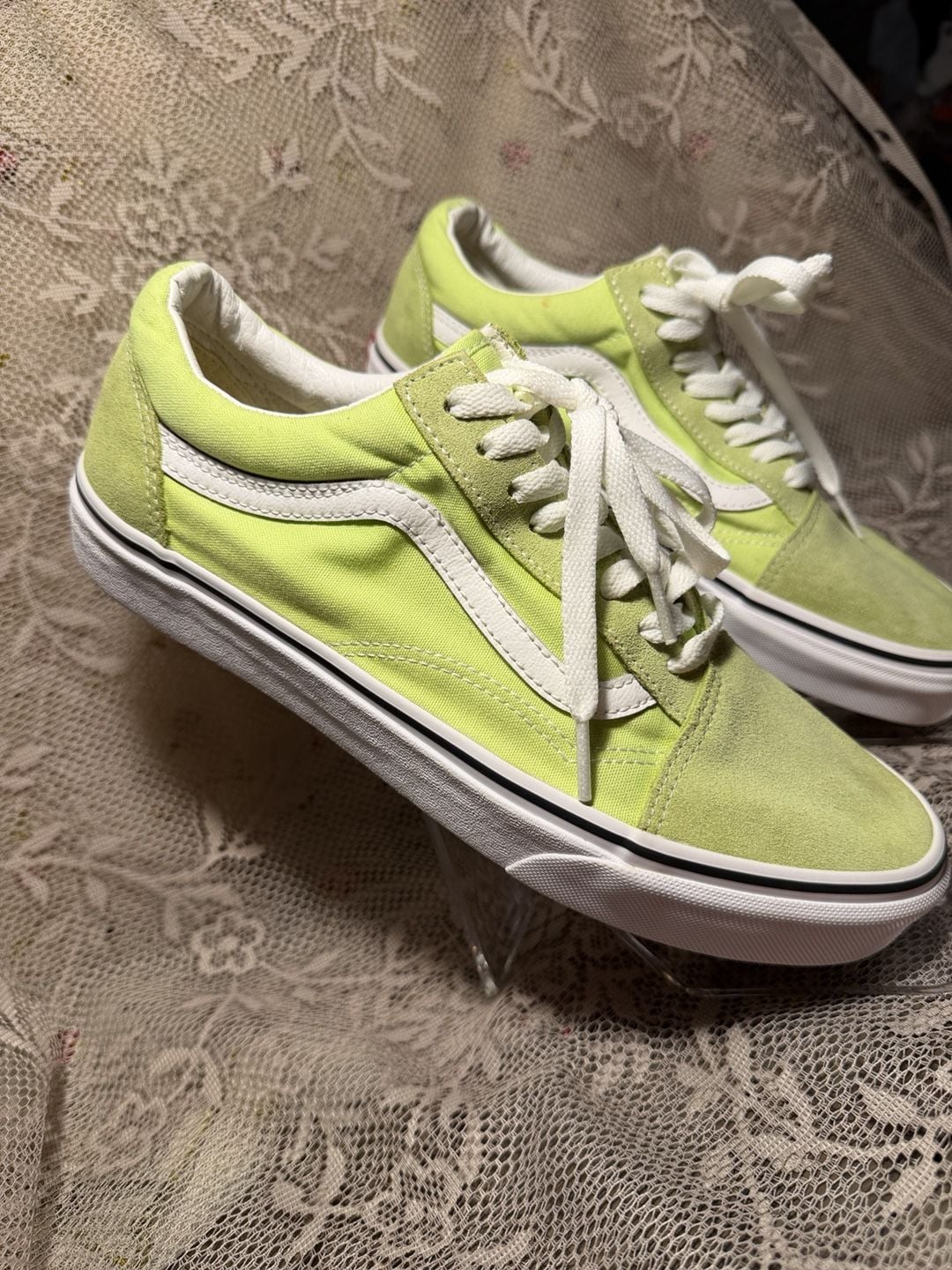 LUS 17 Vans Old Skool Sneakers Size 9 Lime Green Canvas 3