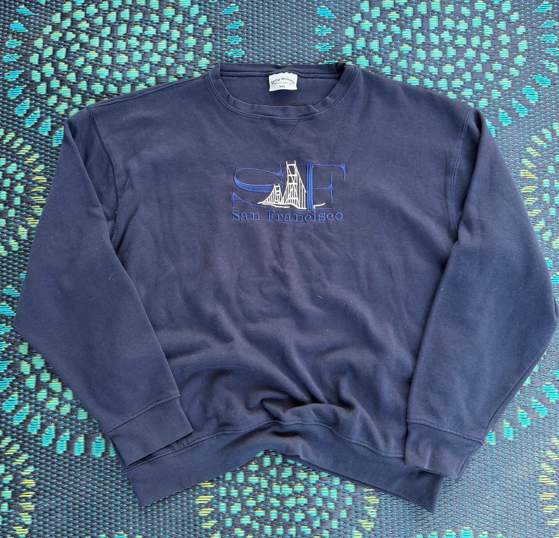 Spring Mountain San Francisco Sweatshirt Size XXL Blue Embroidered Vintage 2
