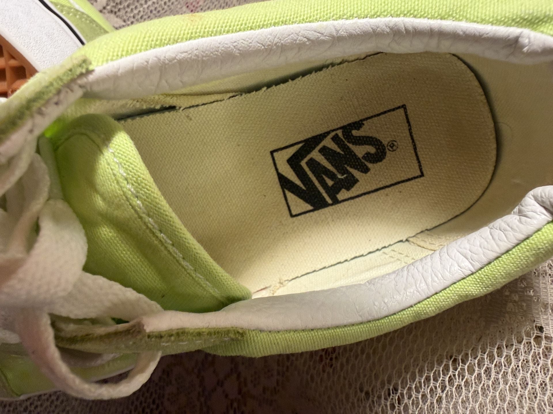 LUS 17 Vans Old Skool Sneakers Size 9 Lime Green Canvas 5
