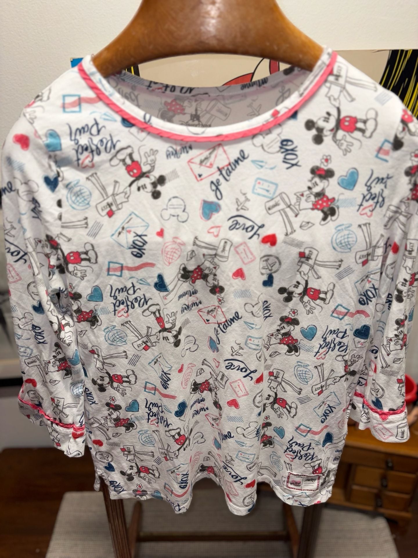 Disney Parks Mickey Minnie Mouse Long Sleeve Shirt Size L White 5