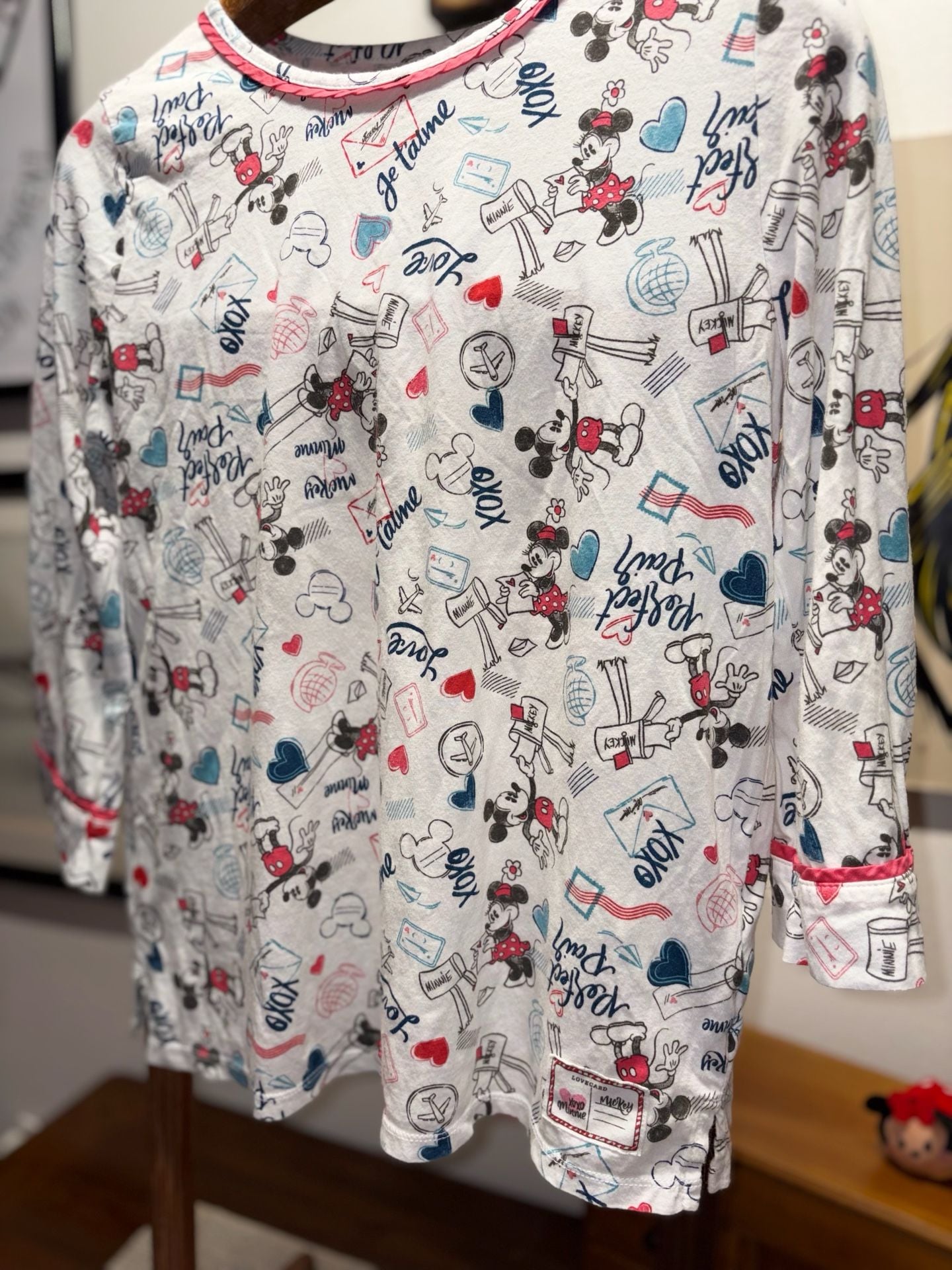 Disney Parks Mickey Minnie Mouse Long Sleeve Shirt Size L White 6