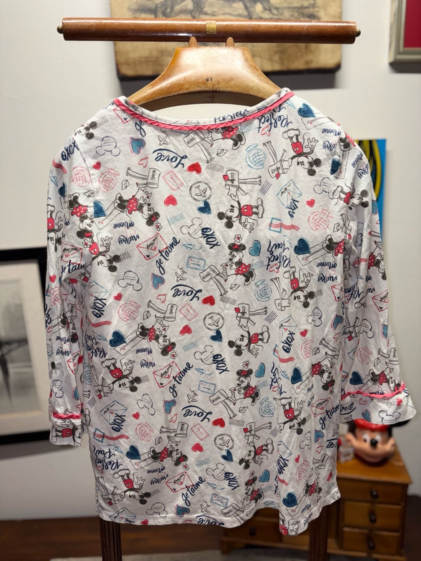 Disney Parks Mickey Minnie Mouse Long Sleeve Shirt Size L White 7