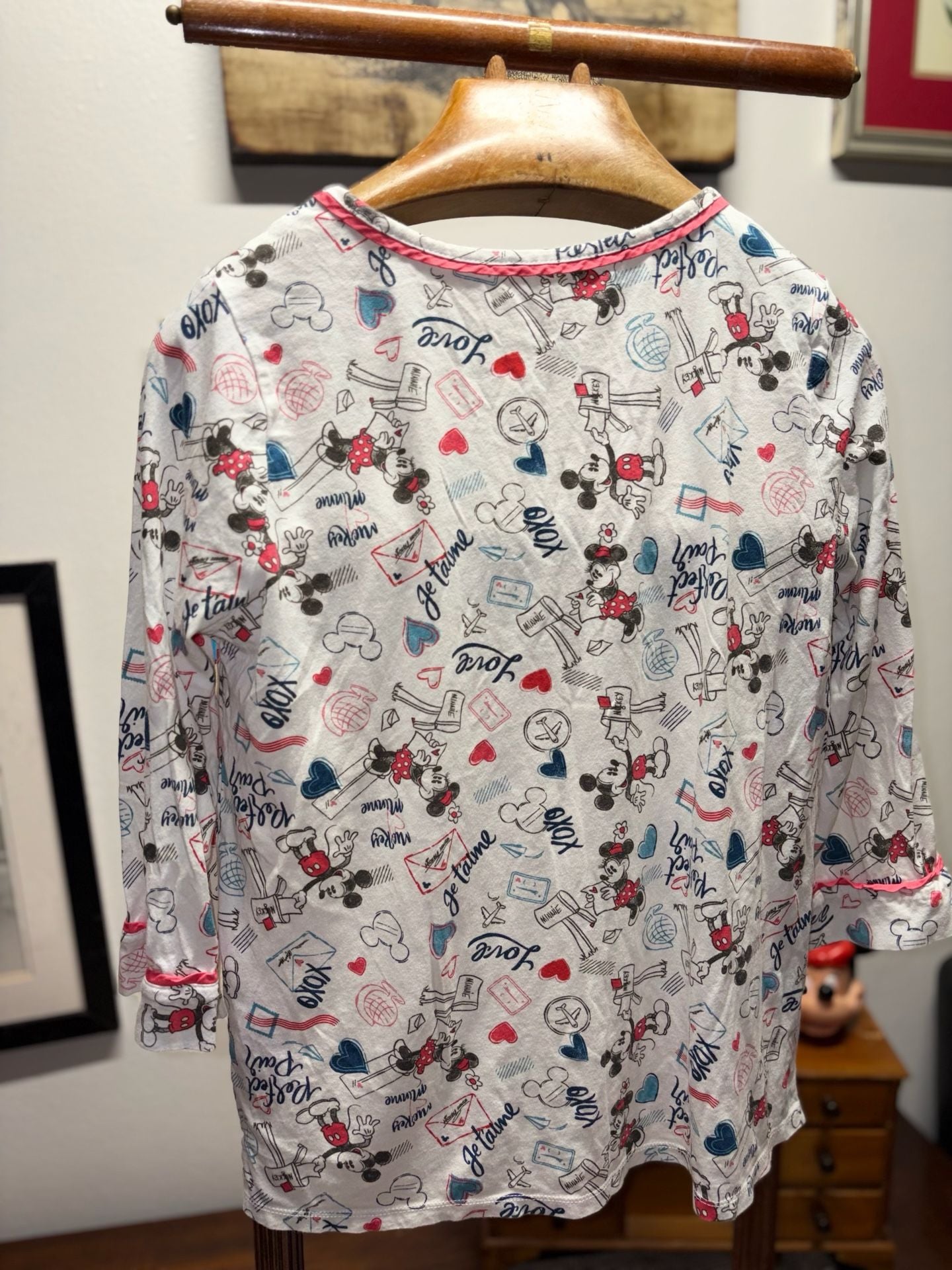 Disney Parks Mickey Minnie Mouse Long Sleeve Shirt Size L White 8