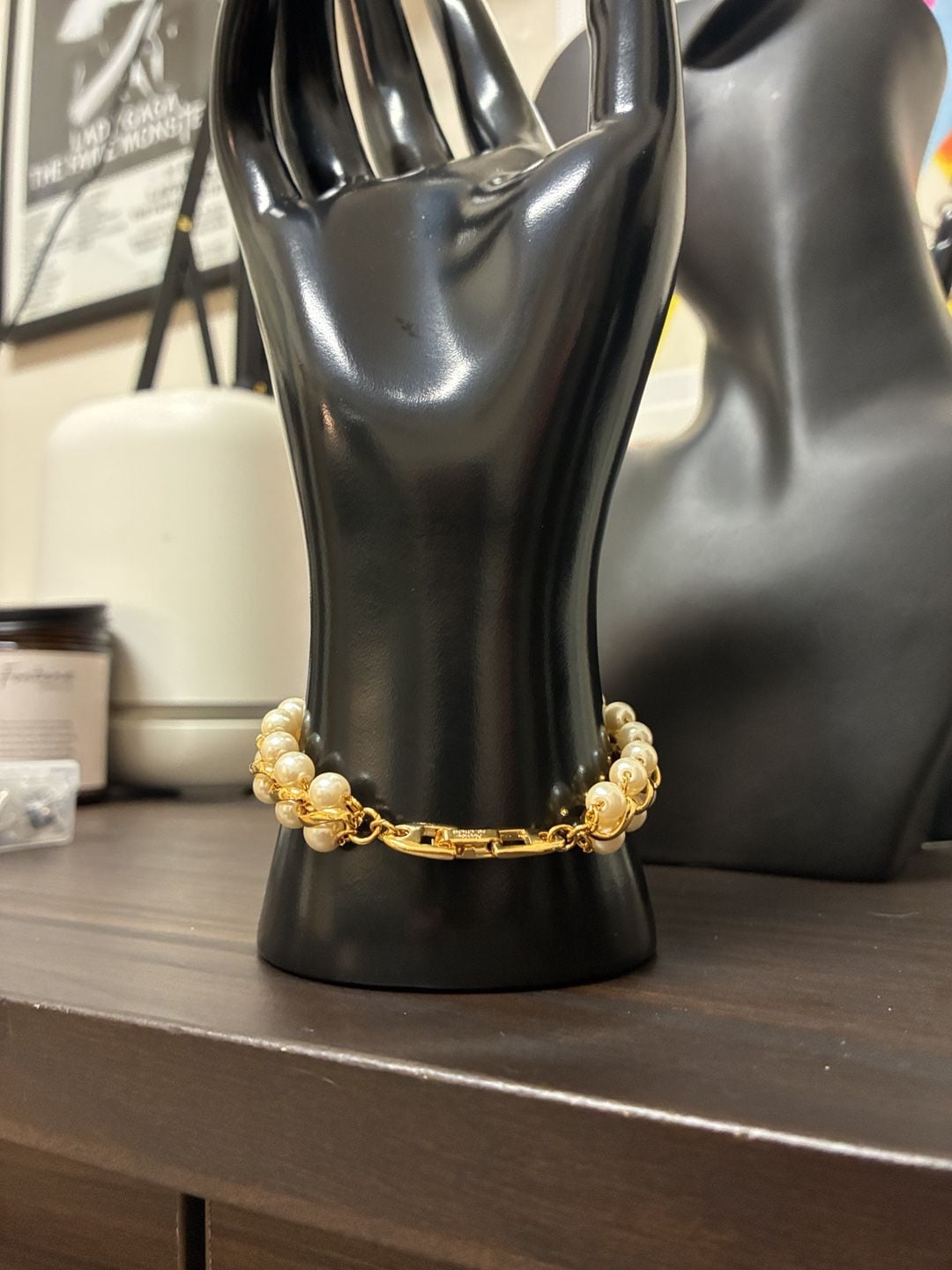 Napier Vintage Gold-Tone Faux Pearl Multi-Strand Bracelet 4