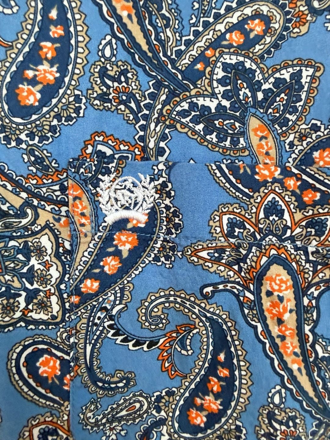 Cinch Long Sleeve Button Down Shirt Size M Blue Paisley Print Cotton 3