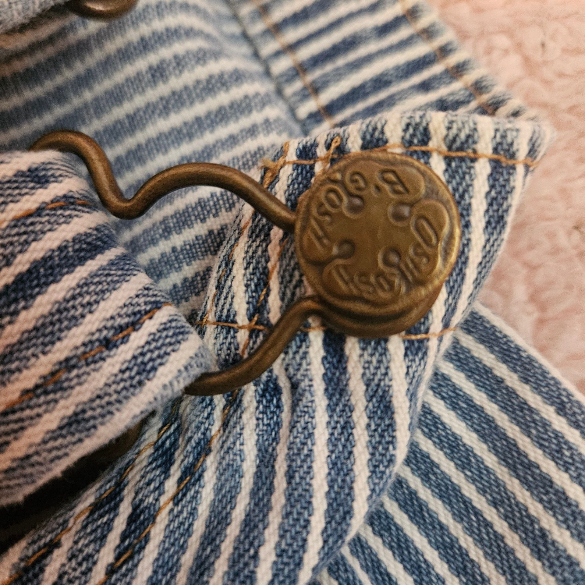 VTG 90s OshKosh Bgosh Hickory Stripe Denim Overalls 18 M Made in Honduras Cotton 4