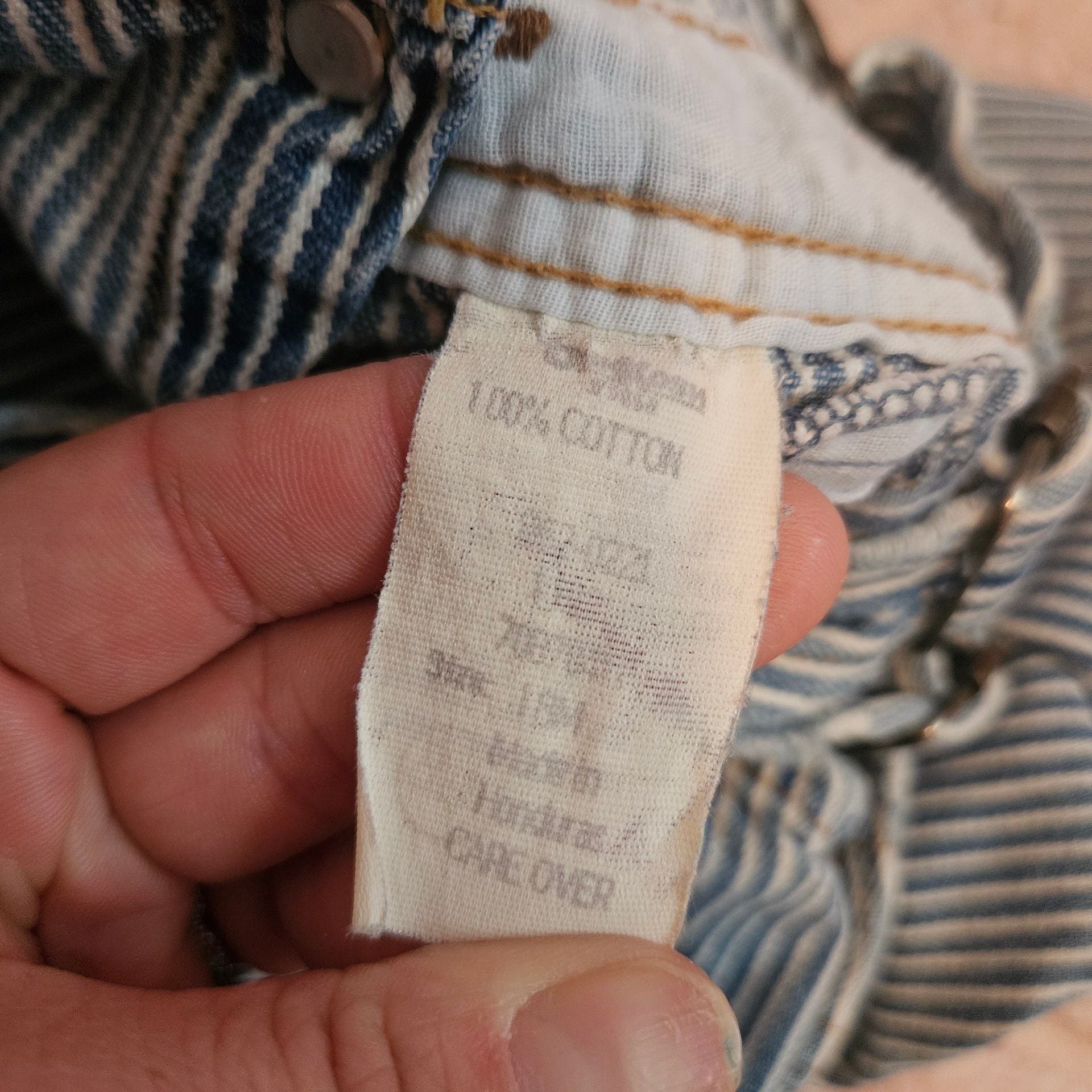 VTG 90s OshKosh Bgosh Hickory Stripe Denim Overalls 18 M Made in Honduras Cotton 5