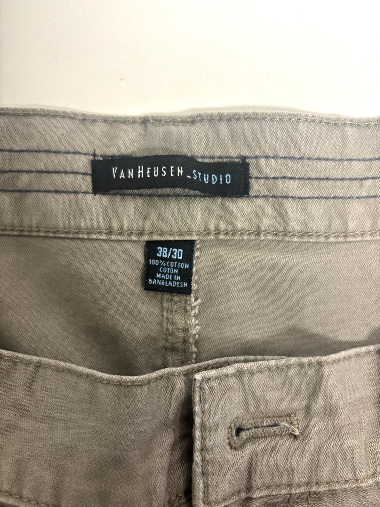 Van Heusen Studio Pants 38x30 Gray Cotton 4