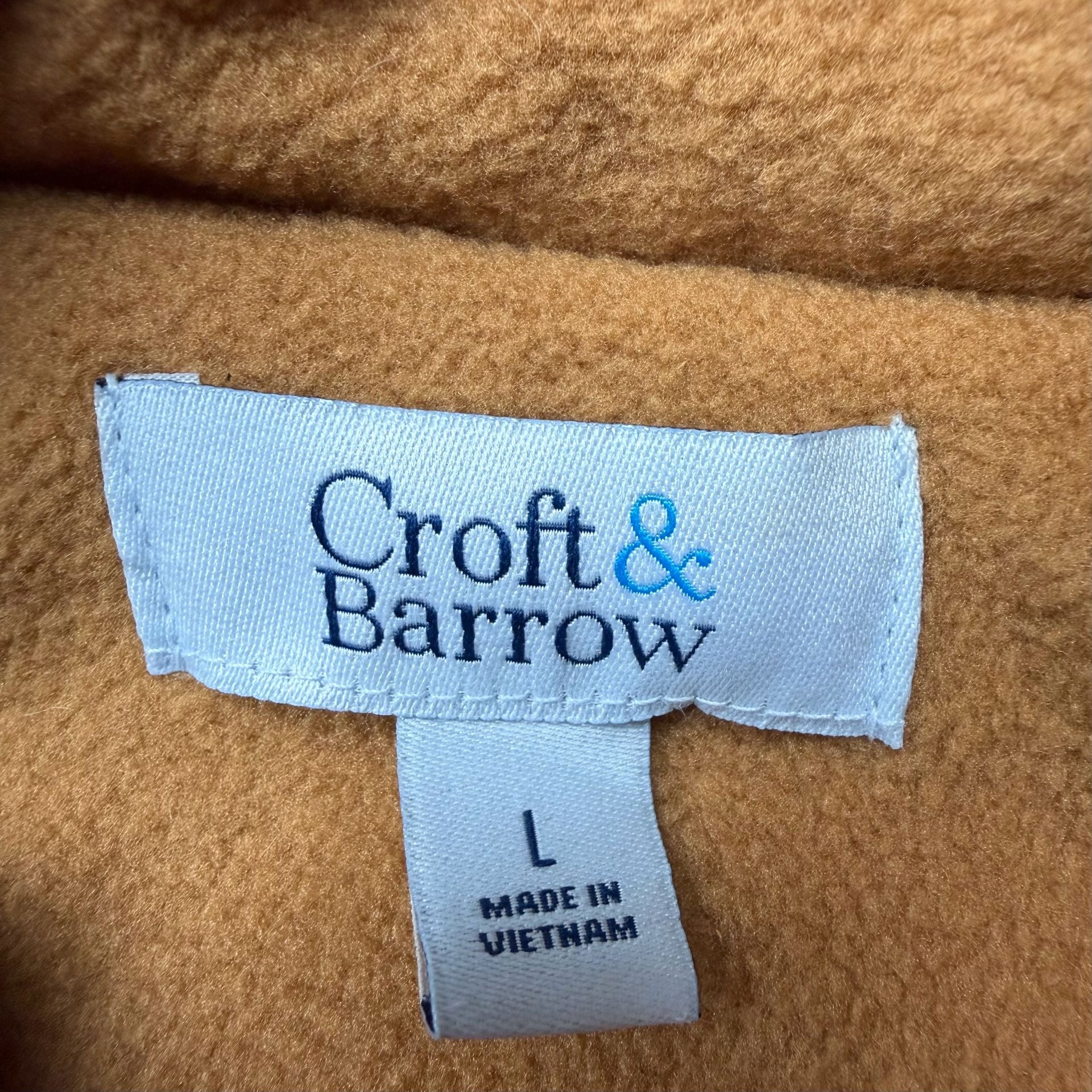 Croft & Barrow Quilted Vest Brown Fleece Lined 3