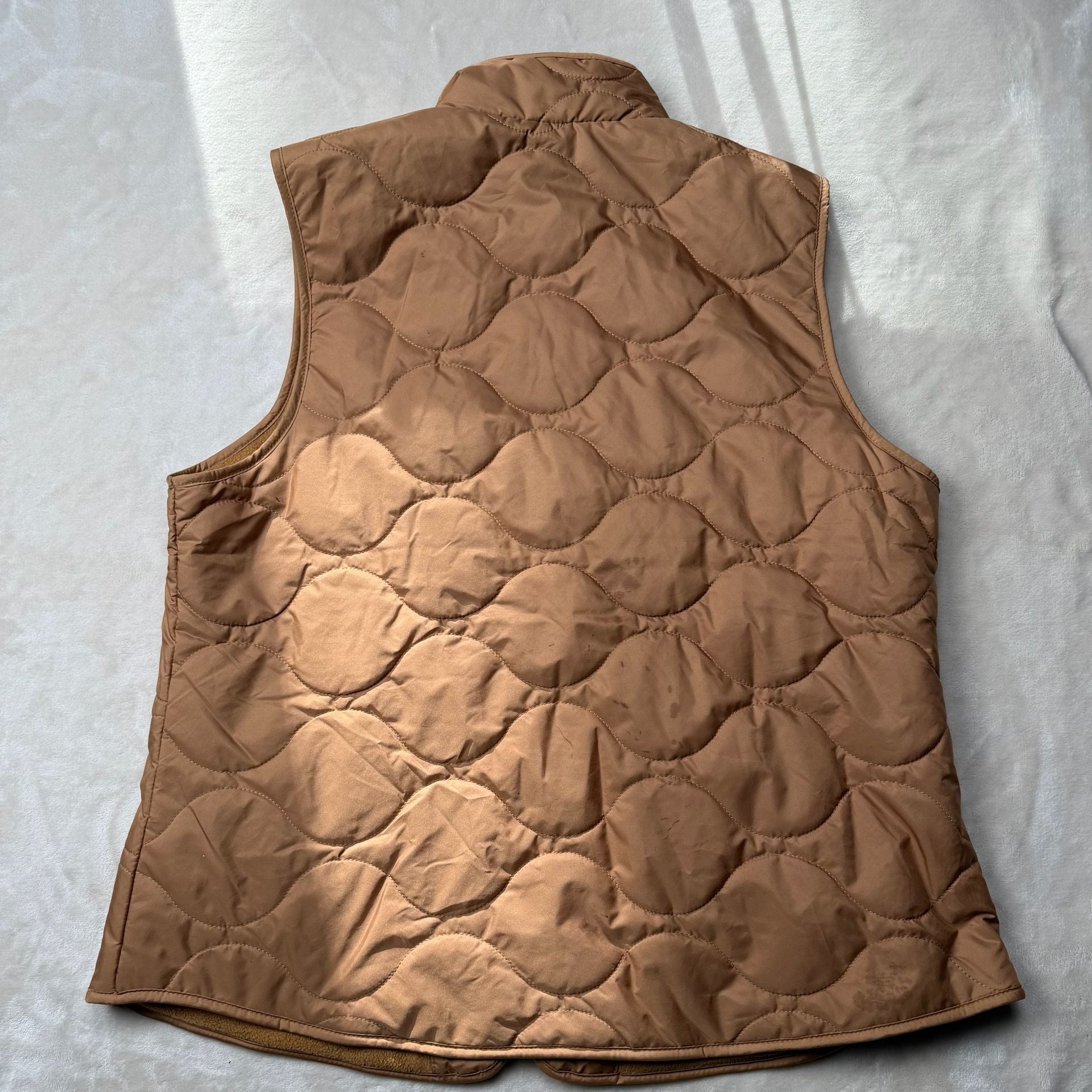 Croft & Barrow Quilted Vest Brown Fleece Lined 7