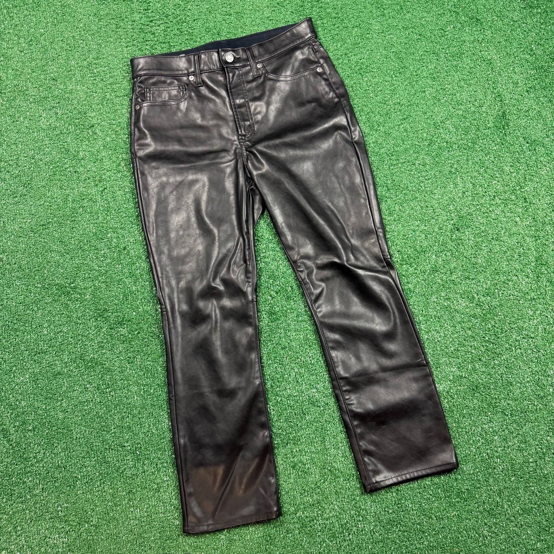 Good American Faux Leather Pants Black Size 4 2