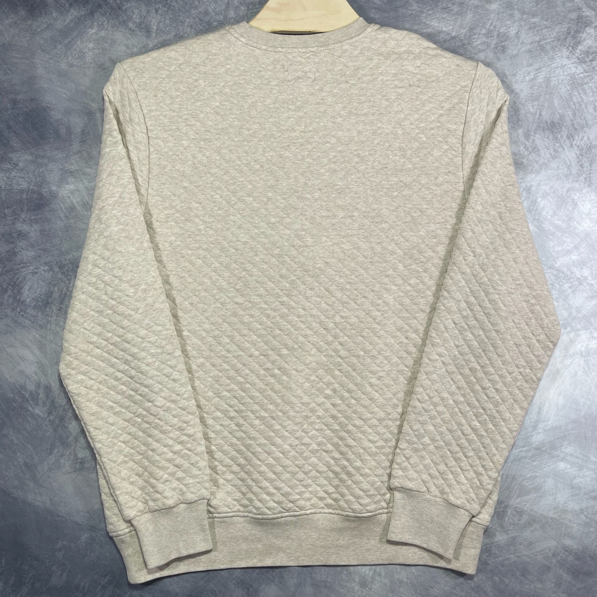 J.Crew Authentic Fleece Quilted Sweatshirt Size L Oatmeal NWT 7