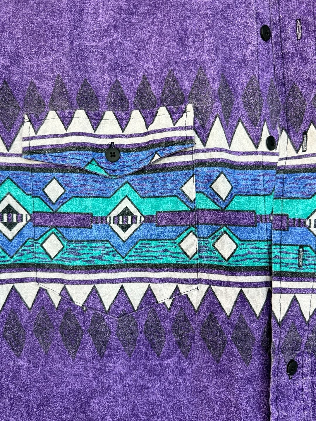 Western Plains Trading Co. Aztec Geometric Long Sleeve Shirt Size L Purple 3