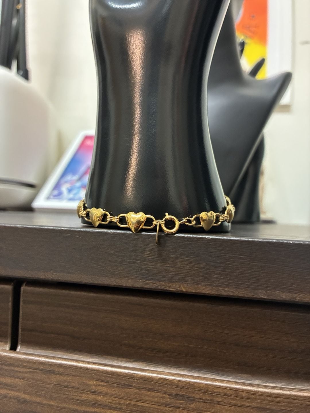 Avon Gold Tone Heart Link Bracelet 4