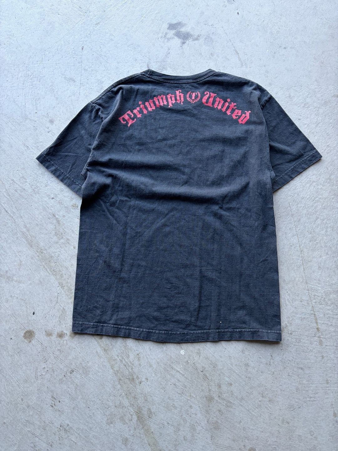 Triumph United T-Shirt Size Large Black Graphic Skull Rose 7